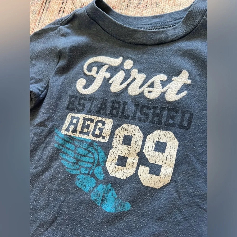 The Children's Place Blue and White Graphic Short Sleeve Tee